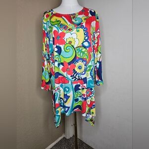 Ruby Rd. Ladies Pastel, Vibrant Floral Blouse Size 2XColorful Floral Bedding Set